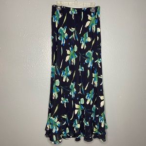 Long Floral Black Skirt